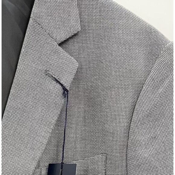 Stafford Blazer Sport Coat Jacket Basketweave Cotton Gray Mens 44L - Picture 1 of 13